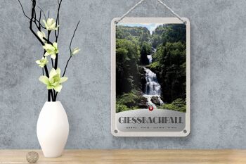 Panneau de voyage en étain, 12x18cm, cascade de Gießbach, montagnes, signe naturel 4