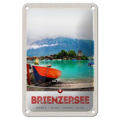 Cartel de chapa de viaje, 12x18cm, lago de Brienz, Suiza, cartel de construcción de barcos