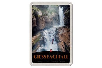 Panneau de voyage en étain, 12x18cm, Gießbachfall, suisse, cascade, panneau naturel 1