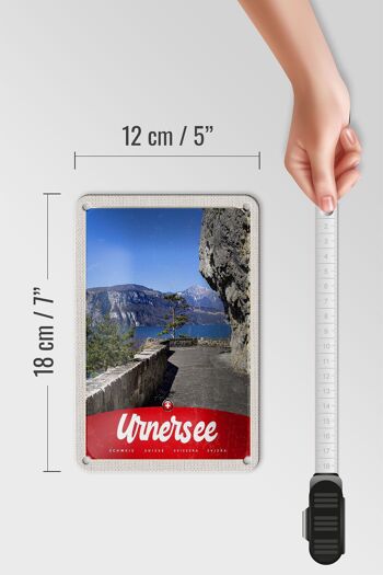 Panneau de voyage en étain, 12x18cm, lac d'urner, suisse, Europe, montagnes, signe de vacances 5