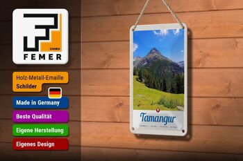 Panneau de voyage en étain, 12x18cm, Tamangur, suisse, montagnes, forêt, panneau naturel 3