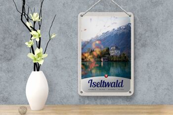 Panneau de voyage en étain, 12x18cm, Iseltwald, suisse, Europe, panneau naturel du lac 4