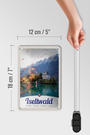Panneau de voyage en étain, 12x18cm, Iseltwald, suisse, Europe, panneau naturel du lac 5