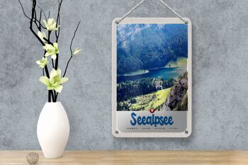Panneau de voyage en étain, 12x18cm, Seealpsee, suisse, forêts naturelles, lac 4