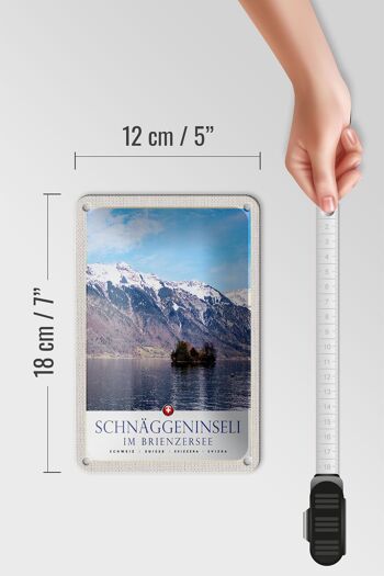 Plaque en tôle voyage 12x18cm Schnäggeninseli Suisse au lac de Brienz 5