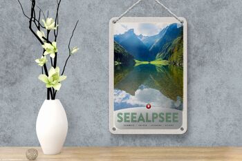 Panneau de voyage en étain, 12x18cm, Seealpsee, suisse, vacances, forêts, panneau naturel 4