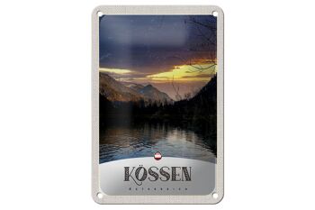 Panneau de voyage en étain, 12x18cm, Kössen, autriche, lac, nature, montagnes 1