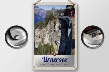Panneau de voyage en étain, 12x18cm, lac d'urner, suisse, Bus, montagnes, panneau naturel 2