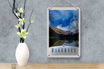Panneau de voyage en étain, 12x18cm, Hagersee, autriche, Europe, panneau de forêt naturelle 4