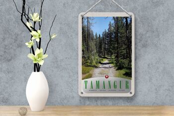 Panneau de voyage en étain 12x18cm, Tamangur suisse, panneau d'arbres forestiers naturels 4