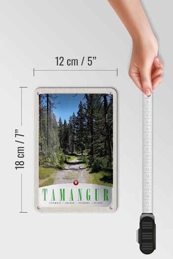 Panneau de voyage en étain 12x18cm, Tamangur suisse, panneau d'arbres forestiers naturels 5