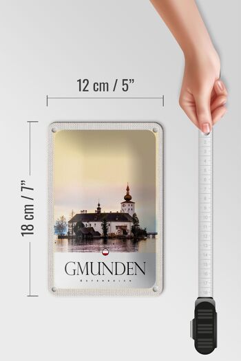 Panneau de voyage en étain, 12x18cm, Gmunden, autriche, lac de Gmunden, signe de vacances 5