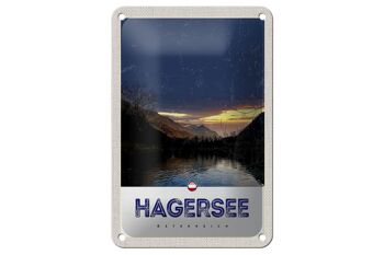 Panneau de voyage en étain, 12x18cm, Hagersee, autriche, Europe, lac, forêt 1