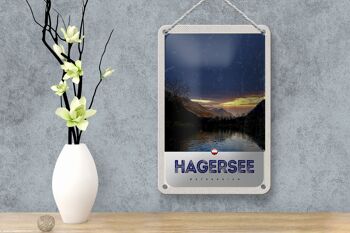 Panneau de voyage en étain, 12x18cm, Hagersee, autriche, Europe, lac, forêt 4