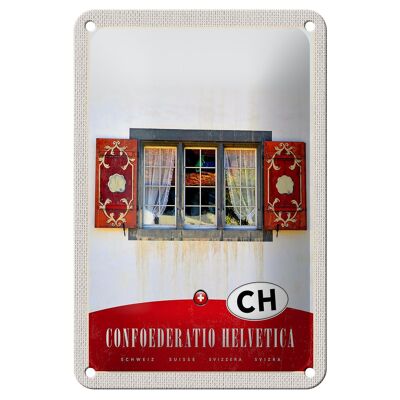 Cartel de chapa de viaje, 12x18cm, Confederación Helvética, cartel de casa natural