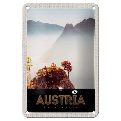 Targa in metallo da viaggio 12x18 cm Austria Natura Montagne Foresta Vacanza Targa