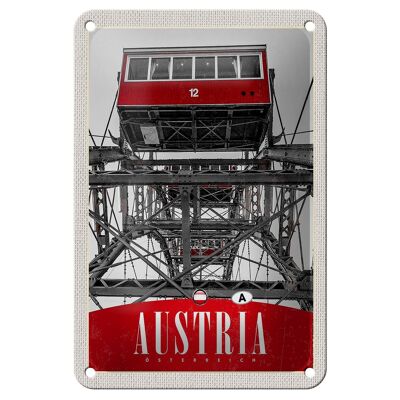 Cartel de chapa de viaje, 12x18cm, góndolas de Austria, vista roja, cartel de vacaciones