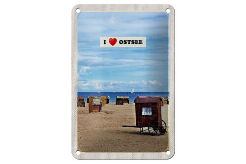 Blechschild Reise 12x18cm Ostsee Strand Küste Sand Schild