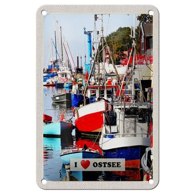 Blechschild Reise 12x18cm Ostsee Meer Natur Boote Bootstour Schild