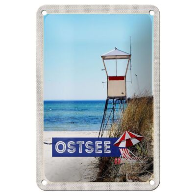 Targa in metallo da viaggio 12 x 18 cm, spiaggia del Mar Baltico, Germania, mare, vacanza