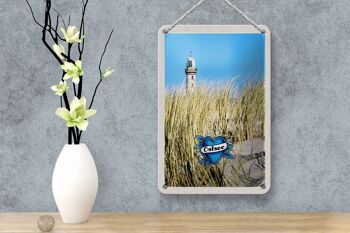 Panneau de voyage en étain, 12x18cm, plage de la mer baltique, phare de sable, signe de vacances 4