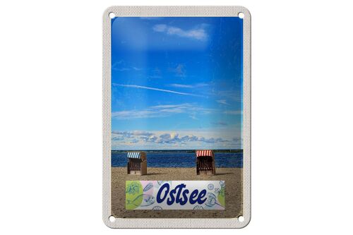 Blechschild Reise 12x18cm Ostsee Küste Strand Urlaub Schild