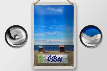 Panneau de voyage en étain 12x18cm, panneau de vacances à la plage de la côte de la mer baltique 2