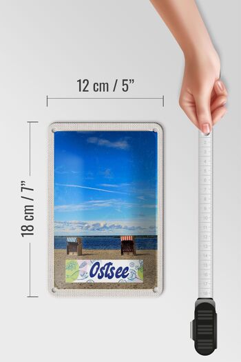 Panneau de voyage en étain 12x18cm, panneau de vacances à la plage de la côte de la mer baltique 5
