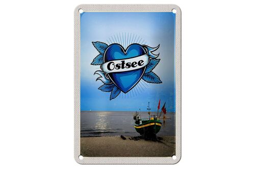 Blechschild Reise 12x18cm Ostsee Meer Boot Flagge Bootstour Schild