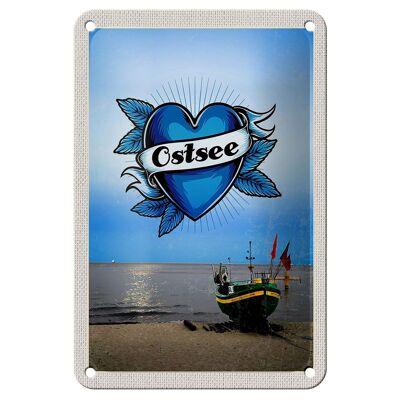 Blechschild Reise 12x18cm Ostsee Meer Boot Flagge Bootstour Schild