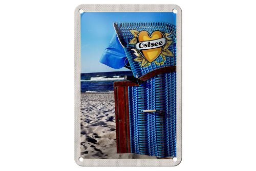 Blechschild Reise 12x18cm Ostsee blau Küste Strand Schild