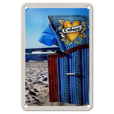 Cartel de chapa de viaje 12x18cm cartel de playa de la costa azul del Mar Báltico