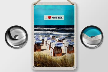 Panneau de voyage en étain 12x18cm, chaises de plage de la mer baltique, panneau naturel de plage 2