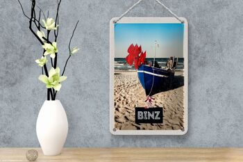 Panneau de voyage en étain, 12x18cm, plage de Binz, allemagne, signe de vacances en mer 4