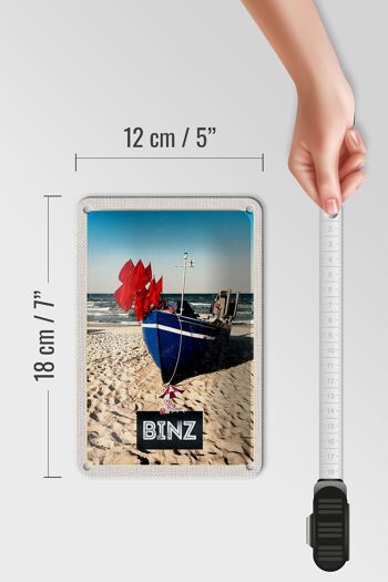 Panneau de voyage en étain, 12x18cm, plage de Binz, allemagne, signe de vacances en mer 5