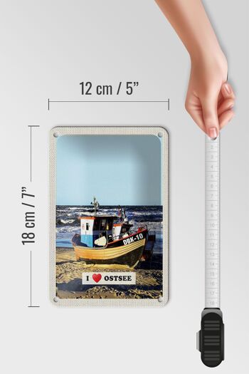Panneau de voyage en étain, 12x18cm, mer baltique, allemagne, bateau, vagues, signe de mer 5