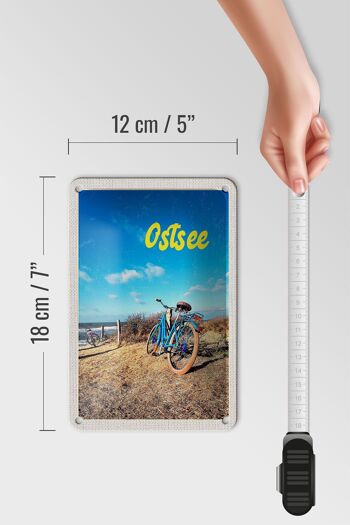 Panneau de voyage en étain 12x18cm, tour de vélo de la mer baltique, signe de vélo de plage 5