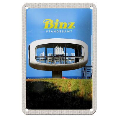 Blechschild Reise 12x18cm Binz Standesamt Meer Strand Ehegelübde Schild