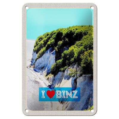 Blechschild Reise 12x18cm Binz Deutschland Natur Strand Wälder Schild