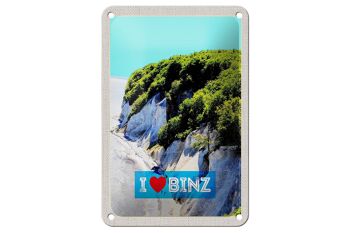 Panneau de voyage en étain, 12x18cm, Binz, allemagne, Nature, plage, forêts 1