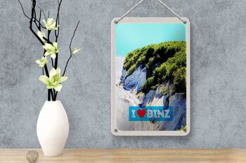 Panneau de voyage en étain, 12x18cm, Binz, allemagne, Nature, plage, forêts 4