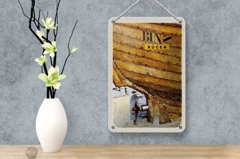 Panneau de voyage en étain, 12x18cm, Binz Rügen, allemagne, panneau de plage en bateau 4