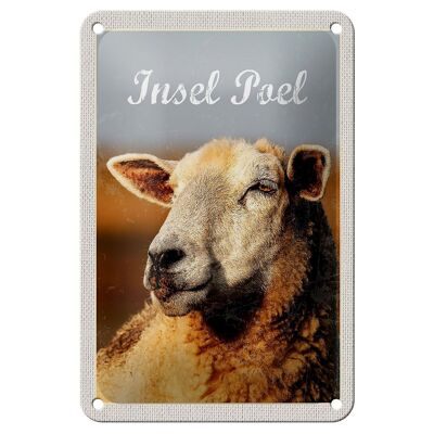 Targa in metallo da viaggio 12x18 cm Poel Island Holiday Sheep Nature Pasture Sign