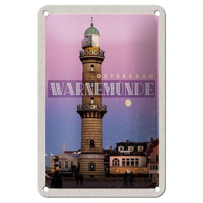 Blechschild Reise 12x18cm Travemünde Strand Leuchtturm Urlaub Schild