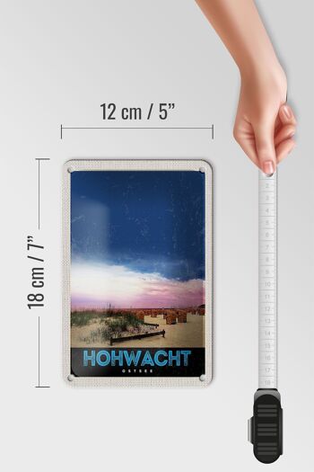 Panneau de voyage en étain, 12x18cm, panneau de plage de la mer baltique Hochwacht 5