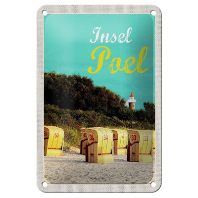 Targa in metallo da viaggio 12x18 cm Poel Island Beach Coast Sign