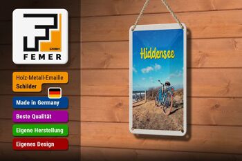 Panneau de voyage en étain, 12x18cm, Hiddensee, vélo, plage, mer, vacances 3