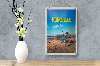 Panneau de voyage en étain, 12x18cm, Hiddensee, vélo, plage, mer, vacances 4
