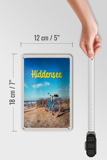Panneau de voyage en étain, 12x18cm, Hiddensee, vélo, plage, mer, vacances 5