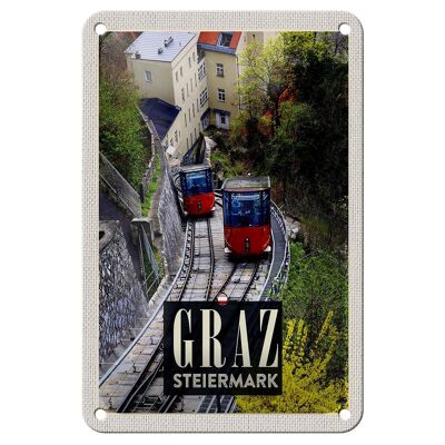 Cartel de chapa de viaje, 12x18cm, Graz Styria Gondola Nature Vacation Sign